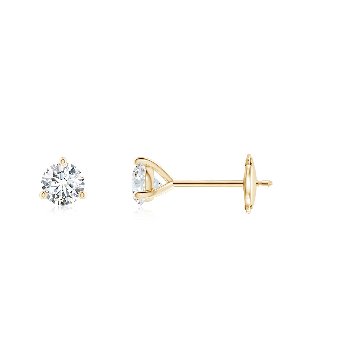 Lab-Grown Prong-Set Round Diamond Martini Stud Earrings