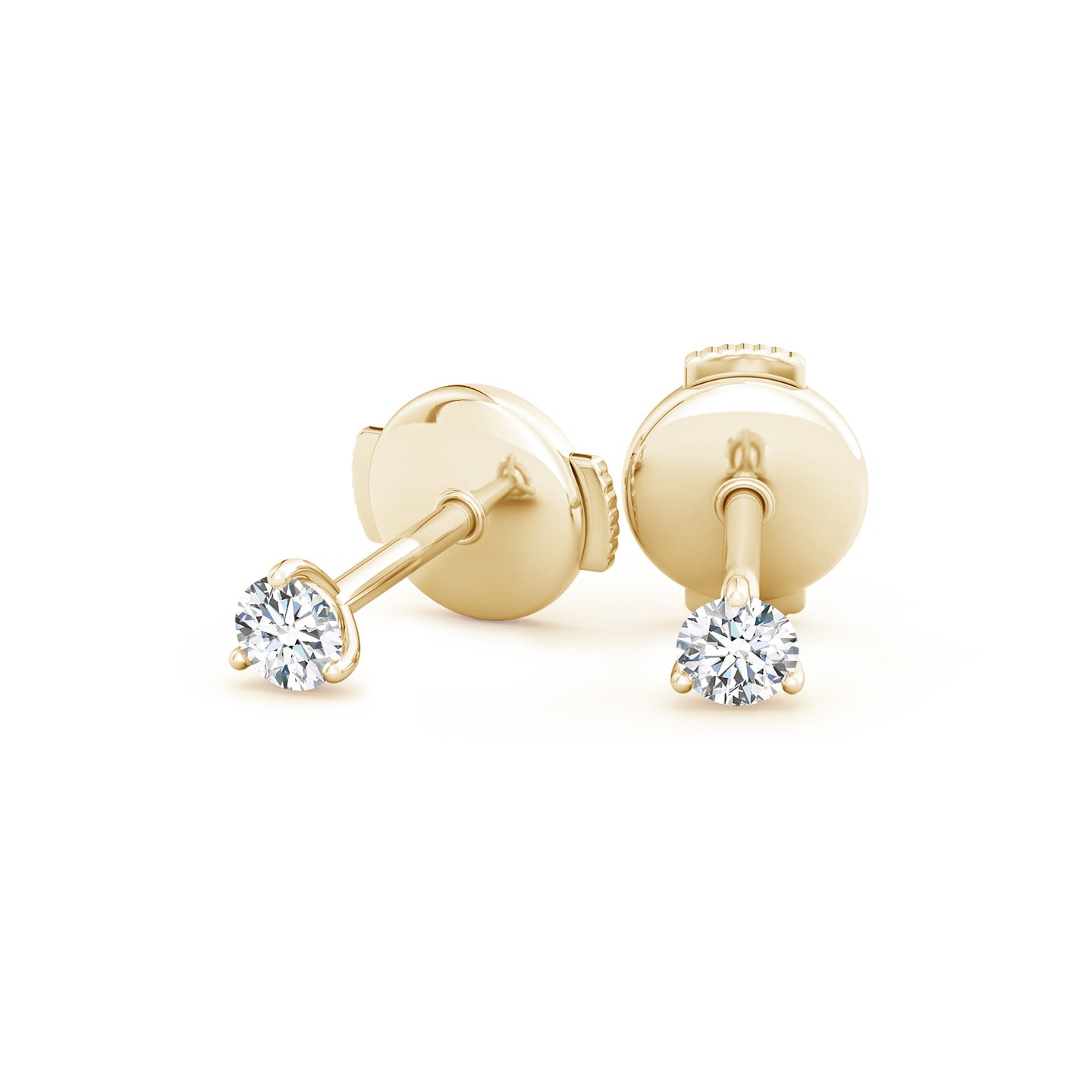 Lab-Grown Prong-Set Round Diamond Martini Stud Earrings