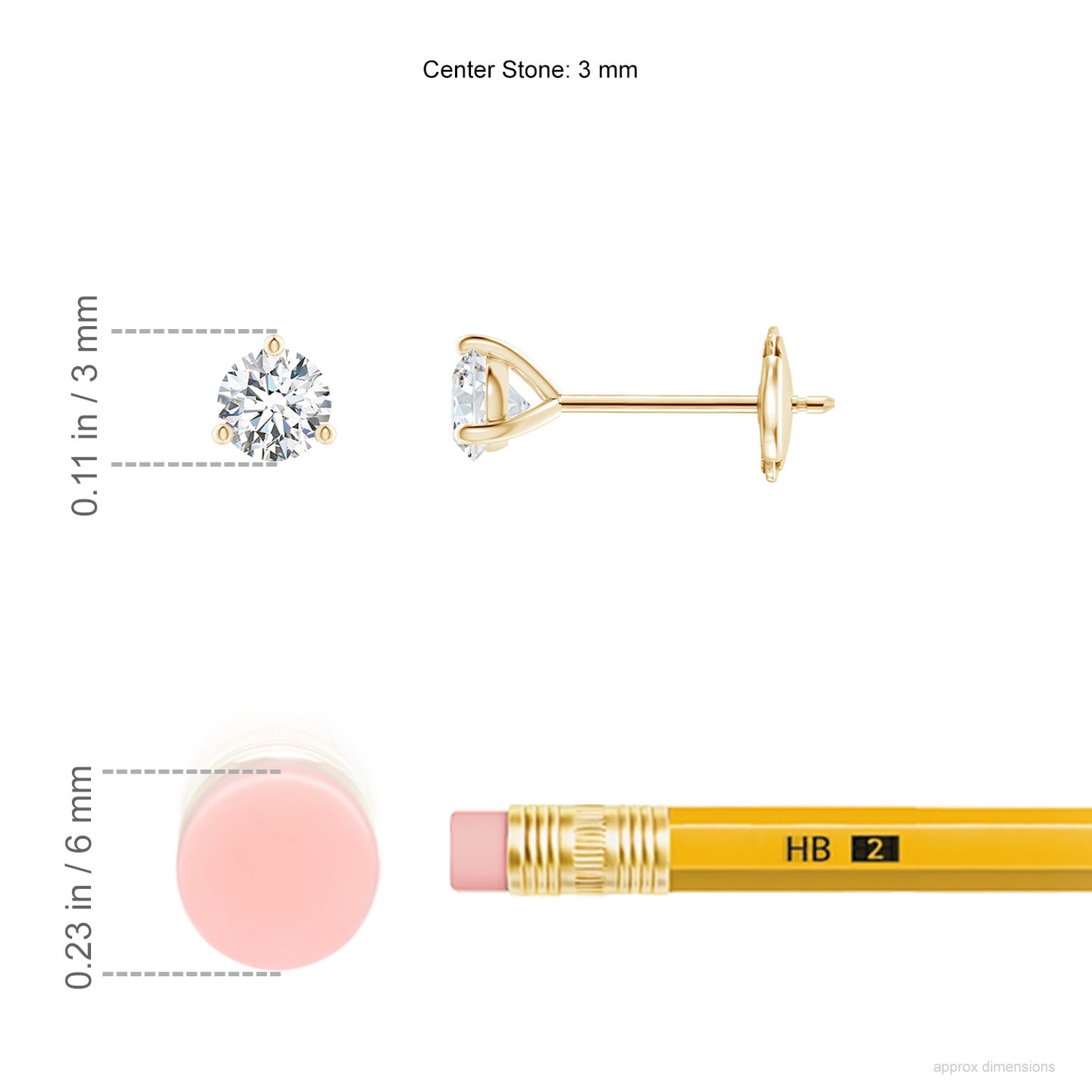 Lab-Grown Prong-Set Round Diamond Martini Stud Earrings