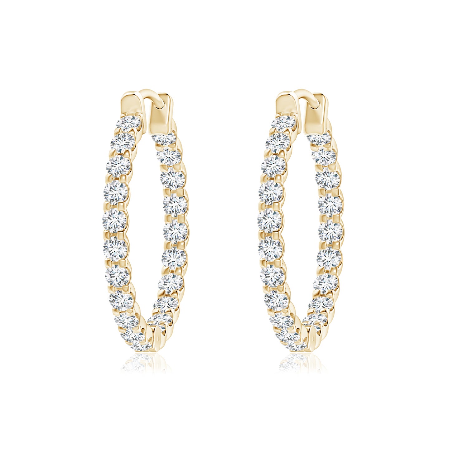 Prong-Set Round Lab-Grown Diamond Inside Out Hoop Earrings