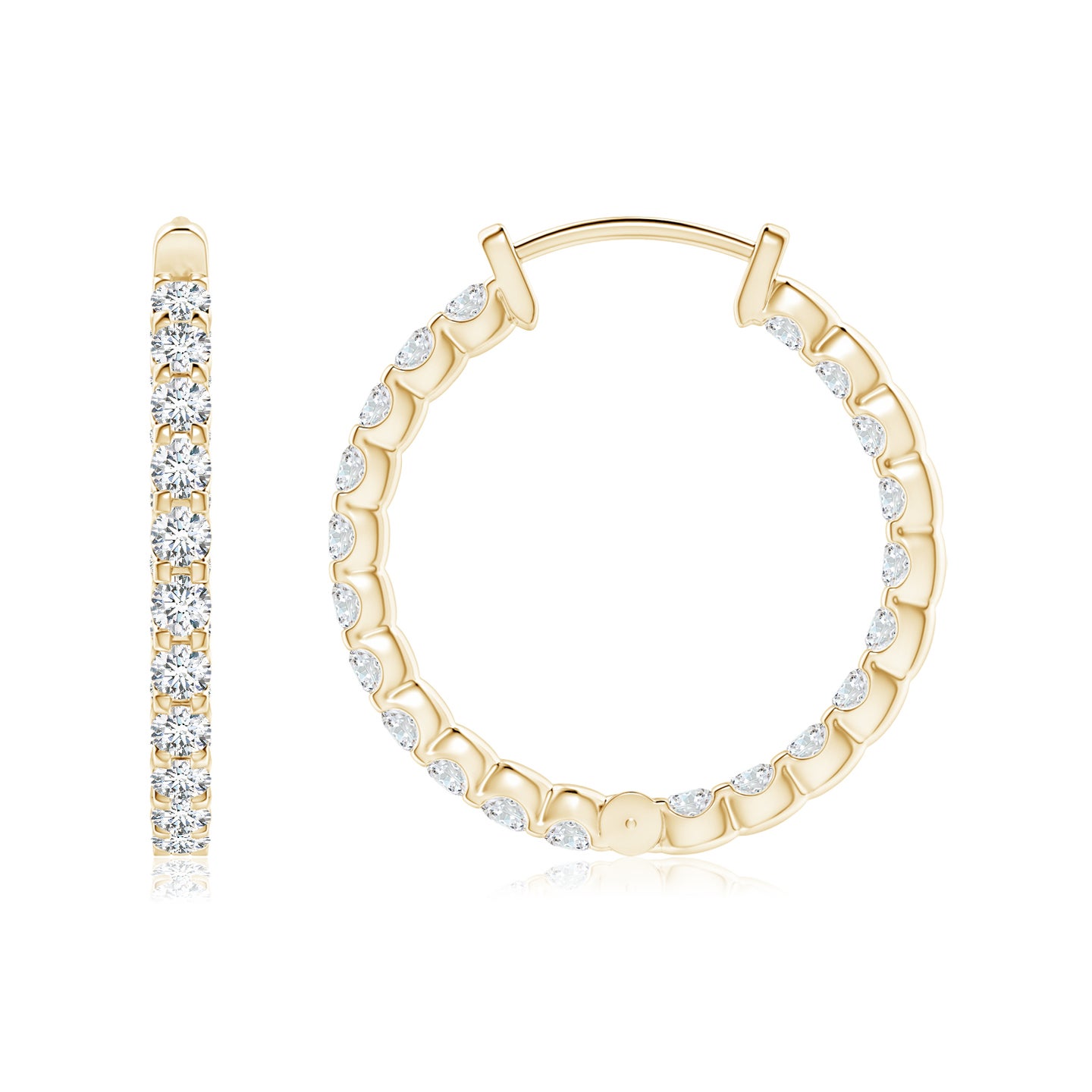 Prong-Set Round Lab-Grown Diamond Inside Out Hoop Earrings