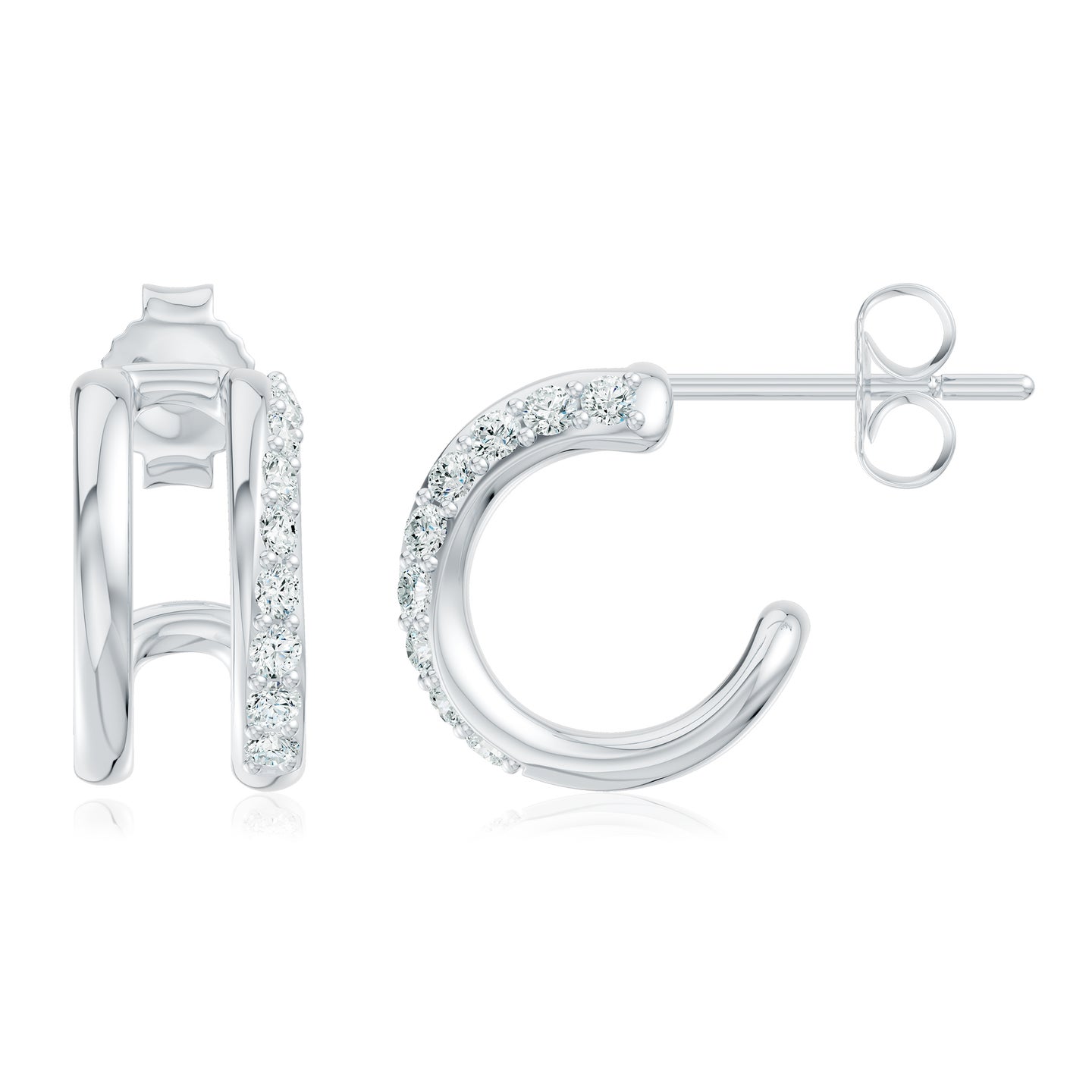 Lab-Grown Diamond Double Huggie Hoop Earrings