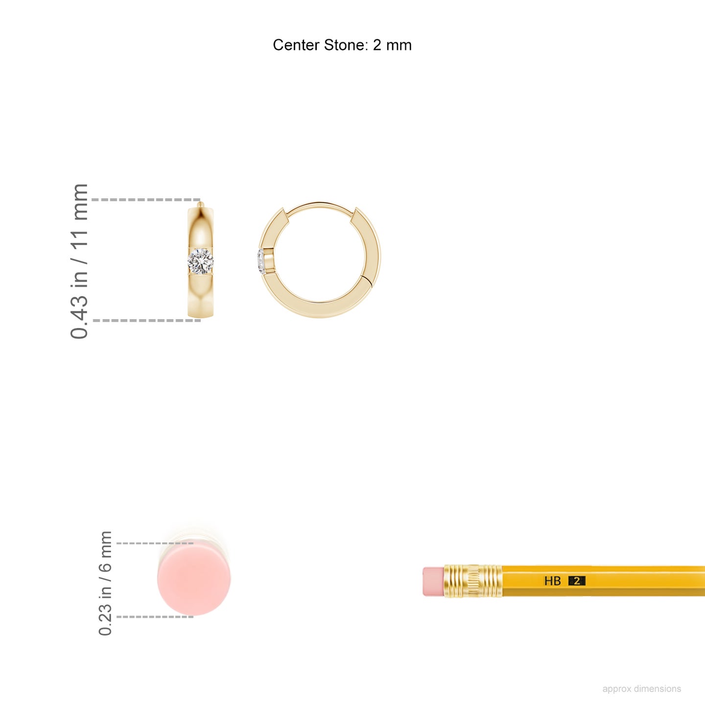 2mm IJI1I2 Channel-Set Round Diamond Hinged Hoop Earrings in Yellow Gold 2mm IJI1I2 Channel-Set Round Diamond Hinged Hoop Earrings in Yellow Gold