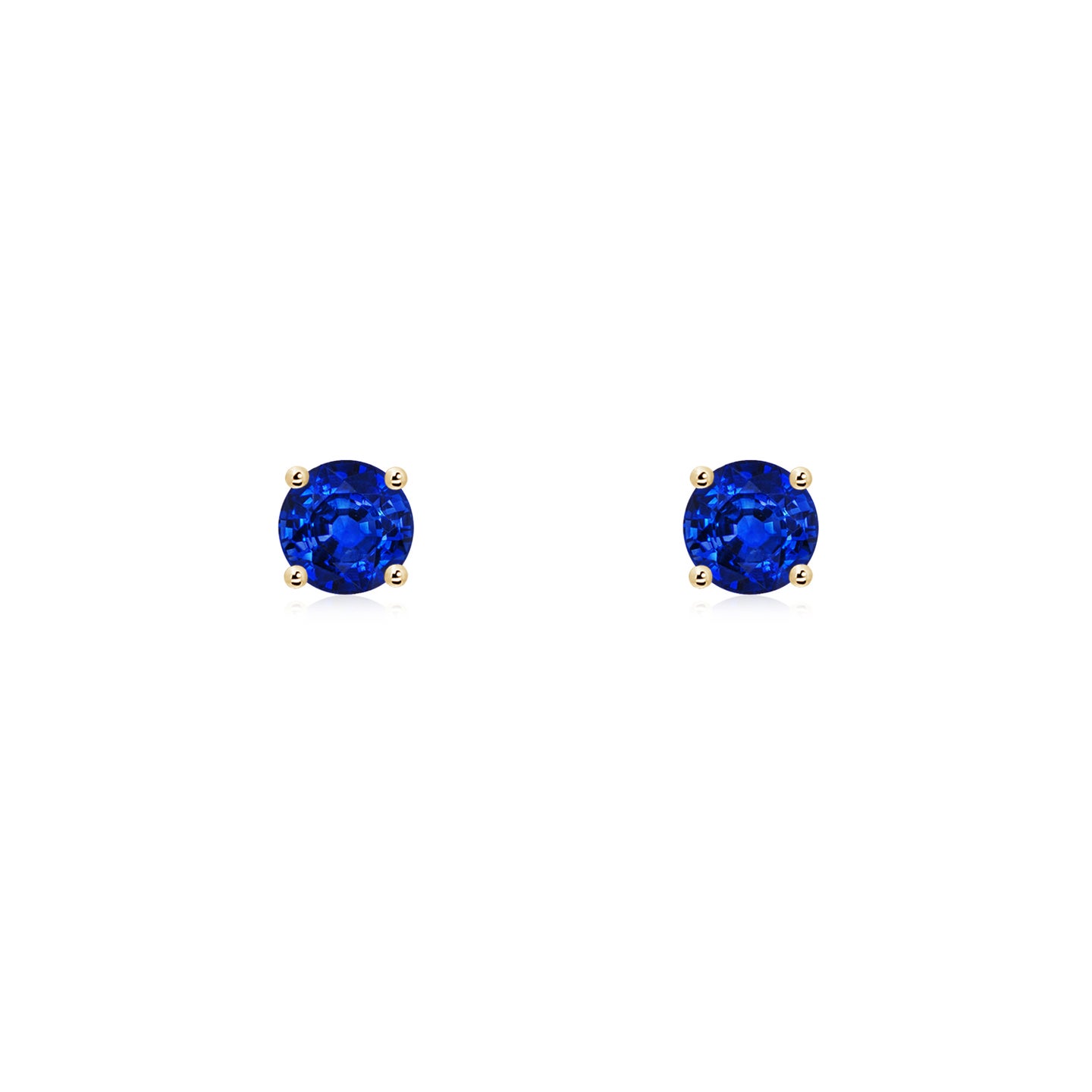 3mm AAAA Round Blue Sapphire Stud Earrings in Yellow Gold 3mm AAAA Round Blue Sapphire Stud Earrings in Yellow Gold