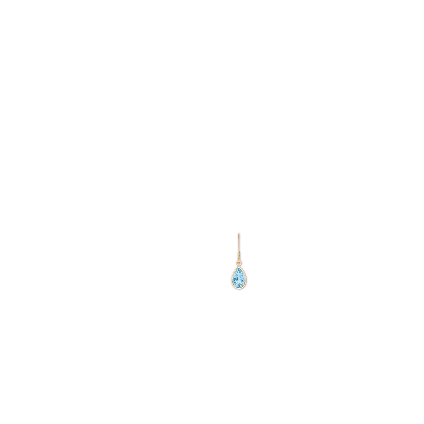 Bezel-Set Pear Aquamarine Leverback Drop Earrings