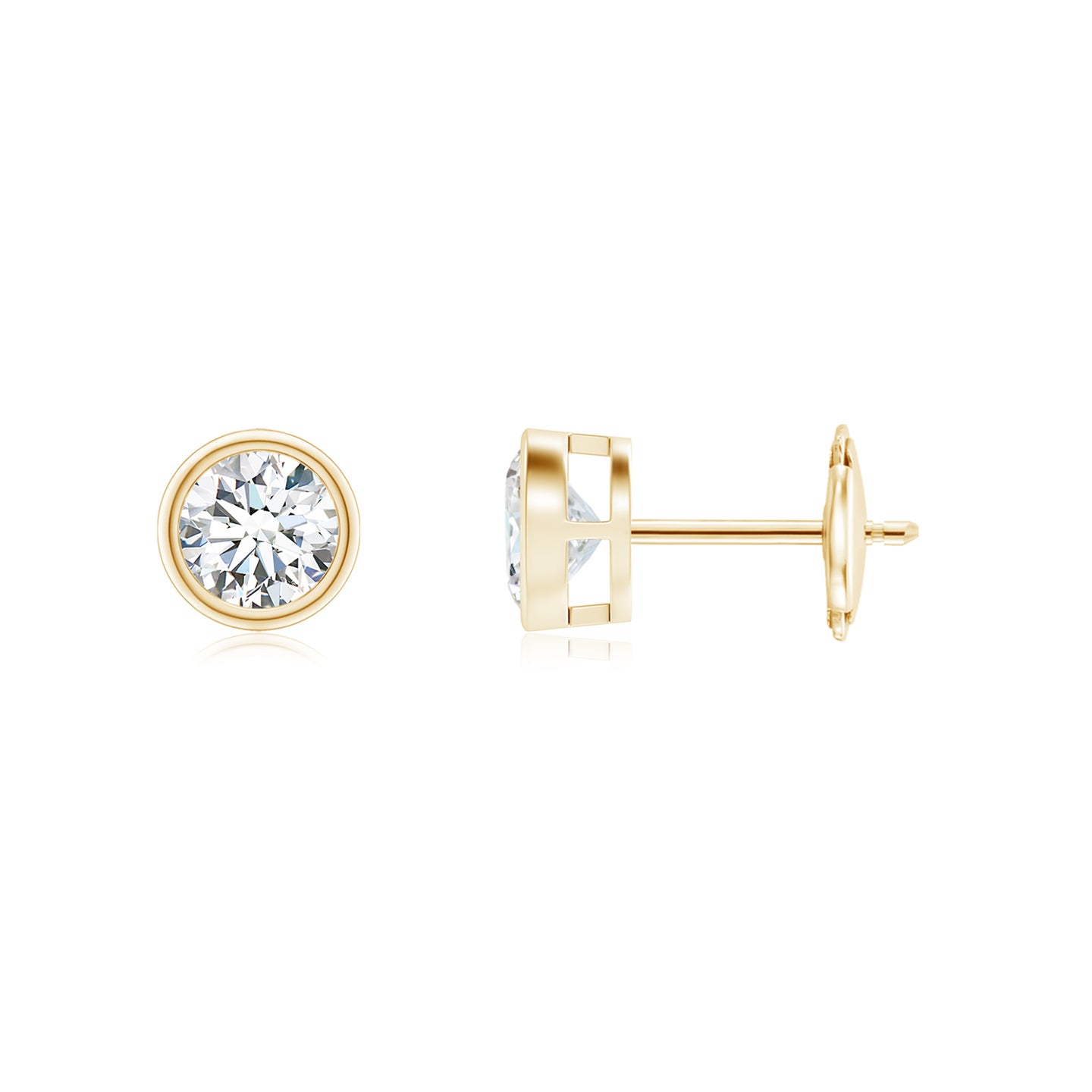 4mm GVS2 Bezel-Set Diamond Solitaire Stud Earrings in Yellow Gold 4mm GVS2 Bezel-Set Diamond Solitaire Stud Earrings in Yellow Gold