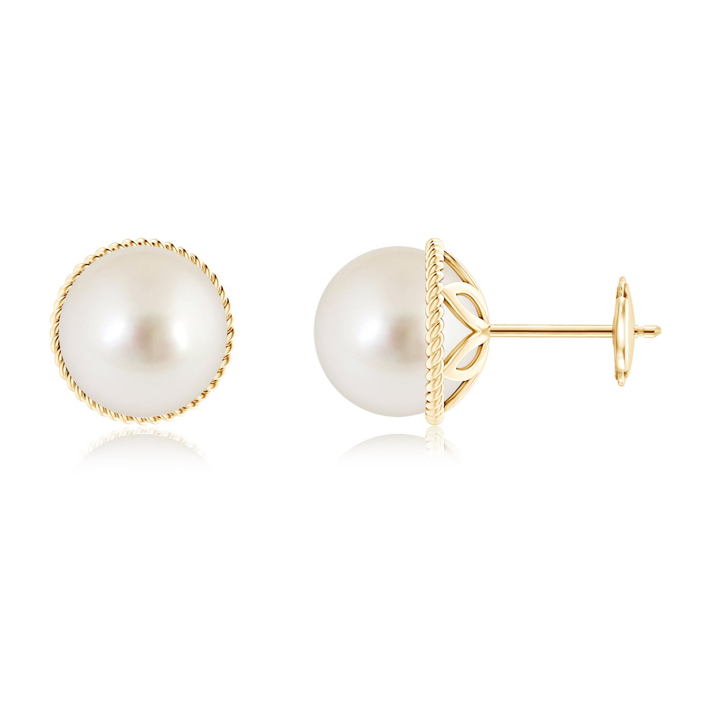 South Sea Pearl Earrings with Twisted Rope Frame