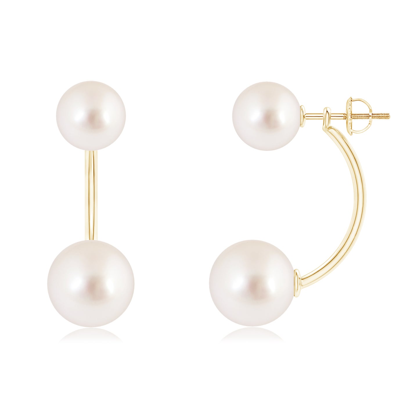 10mm AAAA South Sea Pearl Front Back Stud Earrings in Yellow Gold 10mm AAAA South Sea Pearl Front Back Stud Earrings in Yellow Gold