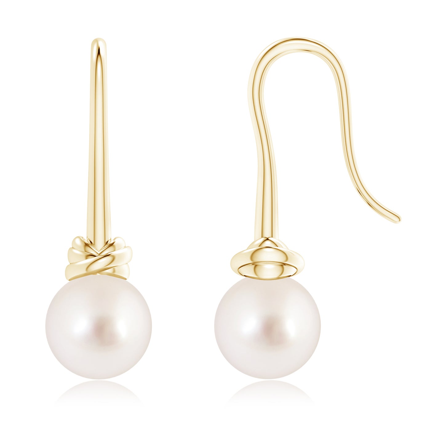 9mm AAAA Fish Hook South Sea Pearl Drop Earrings in Yellow Gold 9mm AAAA Fish Hook South Sea Pearl Drop Earrings in Yellow Gold