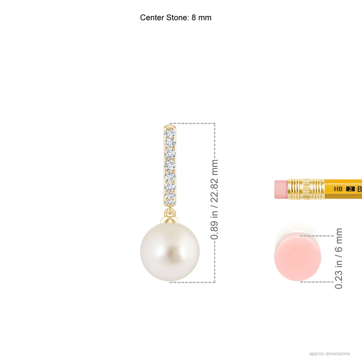 8mm AAAA South Sea Pearl Huggie Hoop Earrings in Yellow Gold 8mm AAAA South Sea Pearl Huggie Hoop Earrings in Yellow Gold