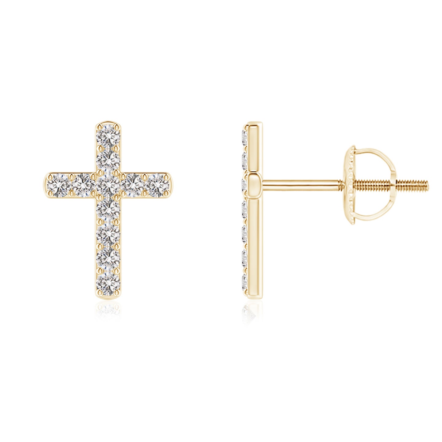 Diamond Cross Stud Earrings
