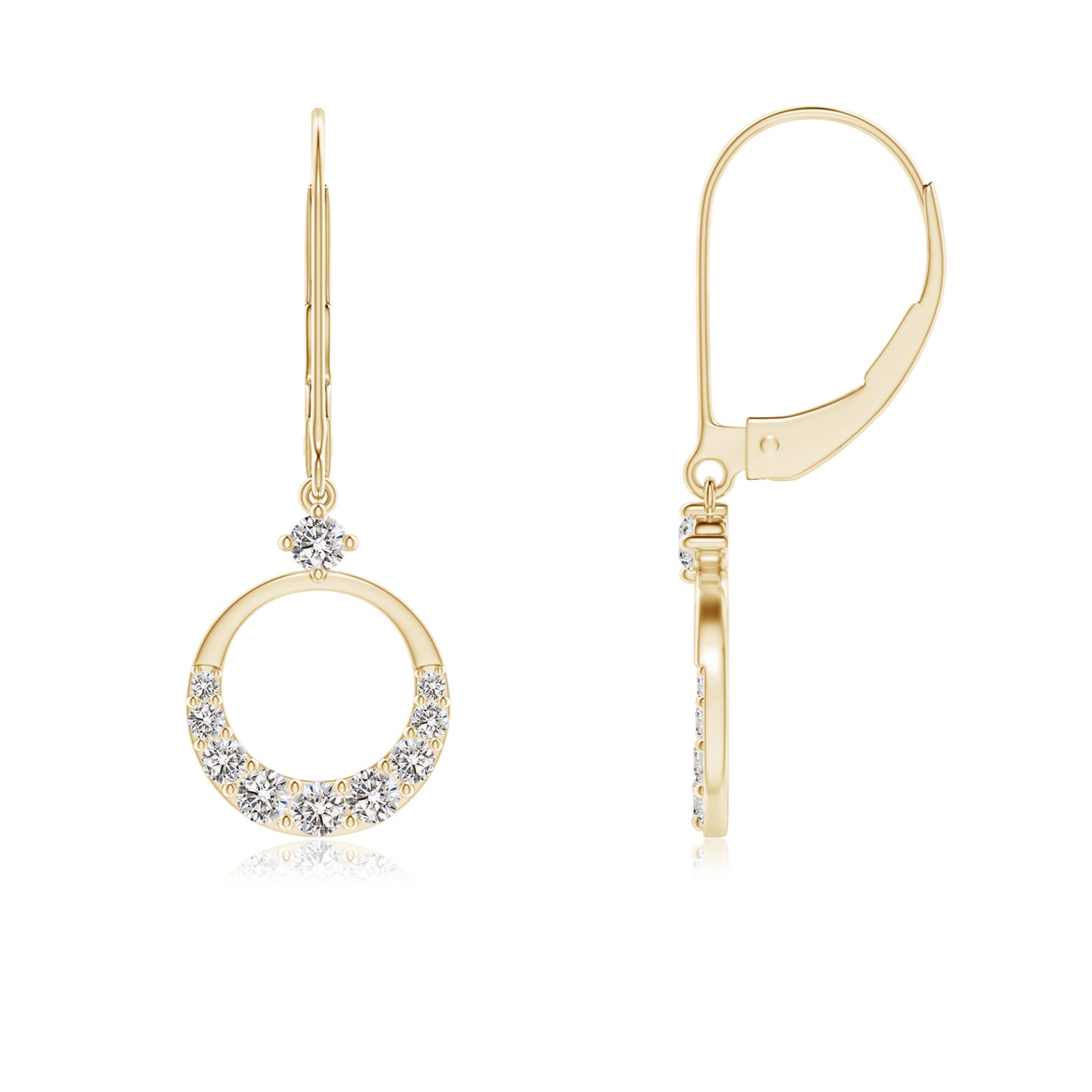 1.8mm IJI1I2 Graduated Diamond Round Drop Earrings in Yellow Gold 1.8mm IJI1I2 Graduated Diamond Round Drop Earrings in Yellow Gold