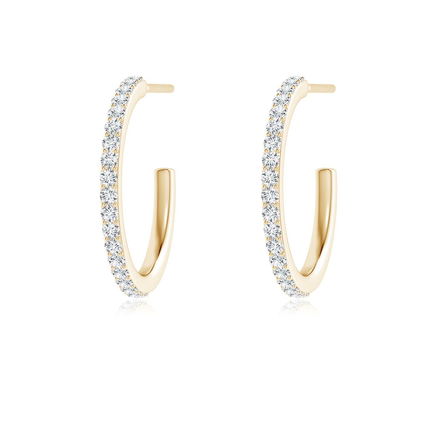 1.3mm GVS2 Classic Prong-Set Diamond Hoop Earrings in Yellow Gold
