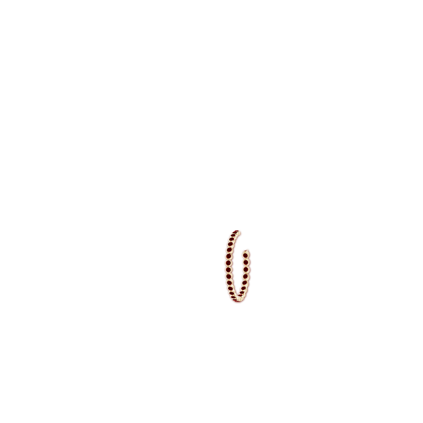 2.2mm AAAA Bezel-Set Ruby Inside-Out Large Hoop Earrings in Yellow Gold