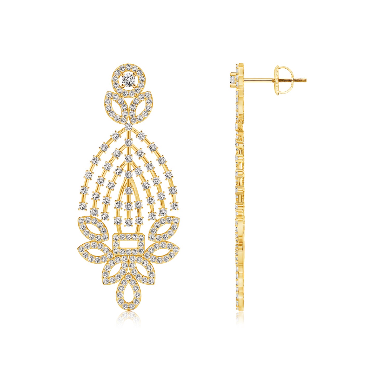 Gleam Grid Natural Diamond Earrings