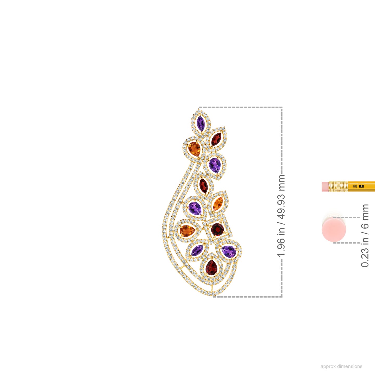 Mystic Medley Natural Multi Gemstone Stone with Diamond Earrings