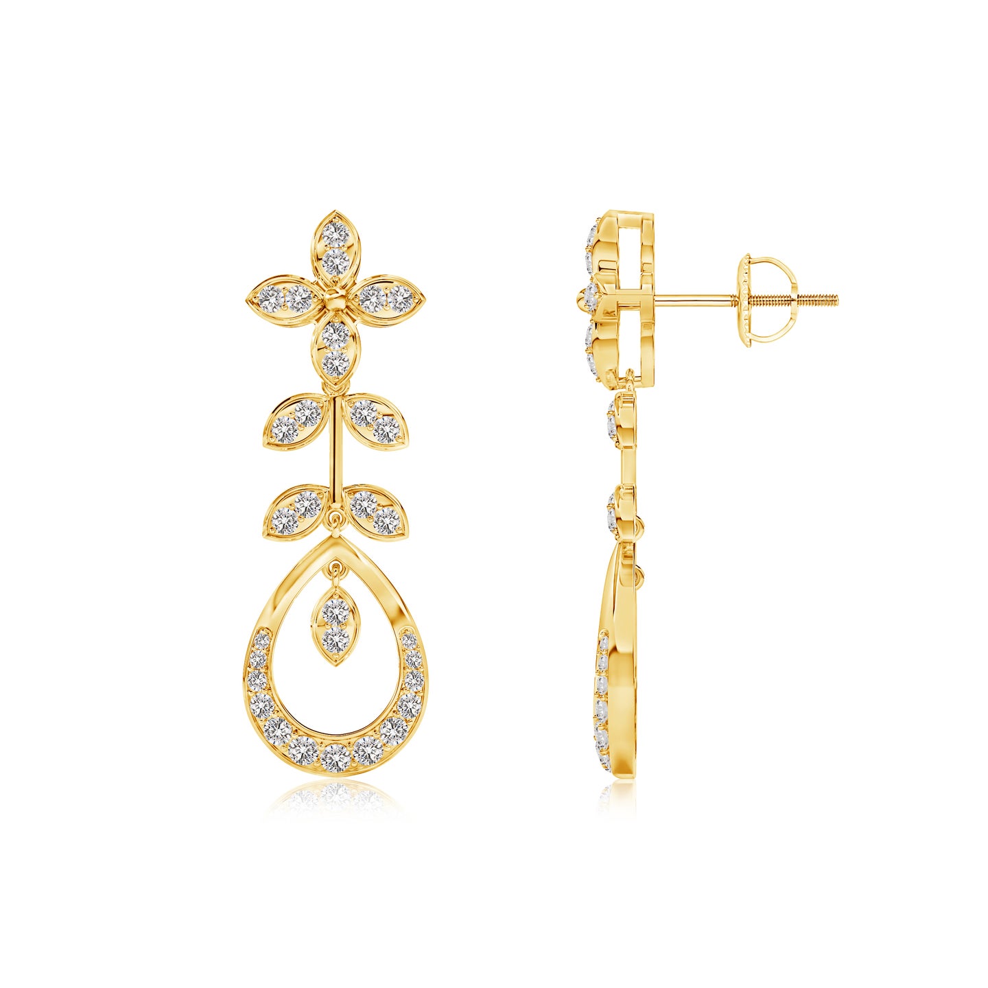 Natural Diamond Sparkling Dewdrop Earrings