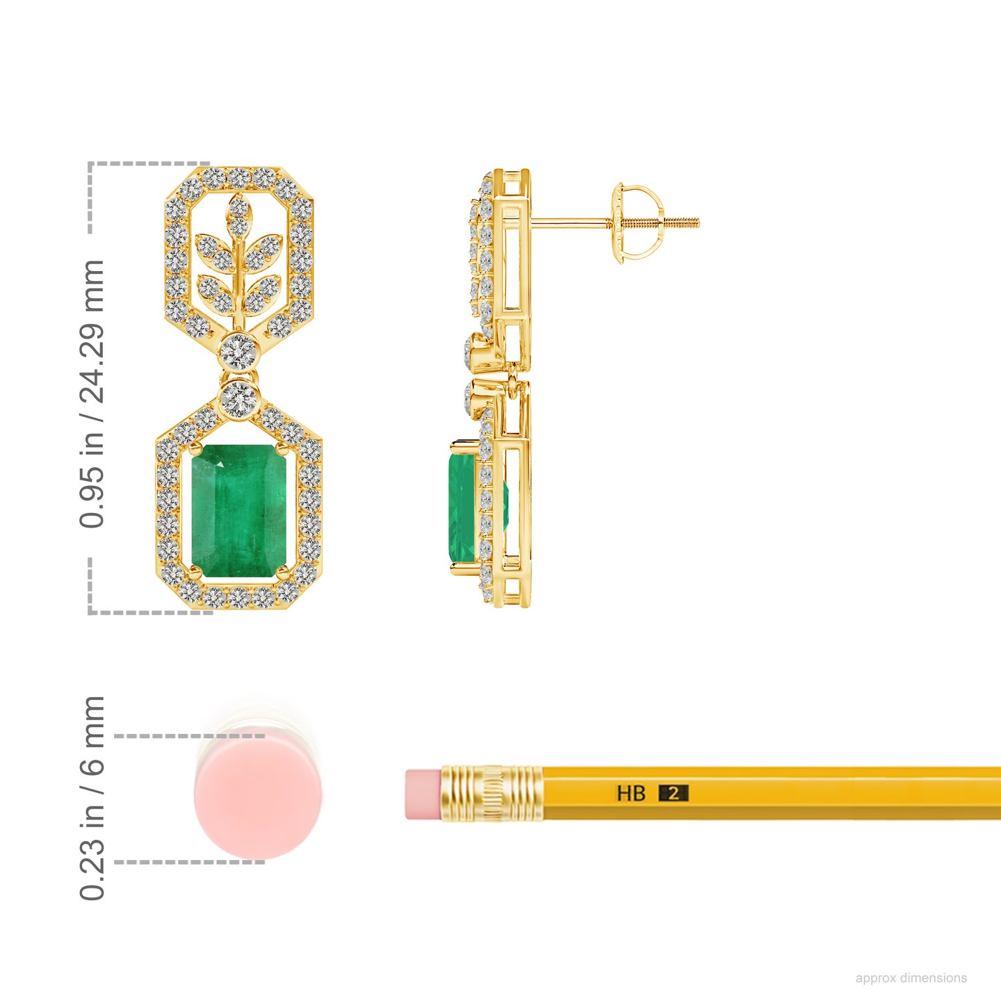 Crown Radiance Natural Emerald and Diamond Earrings