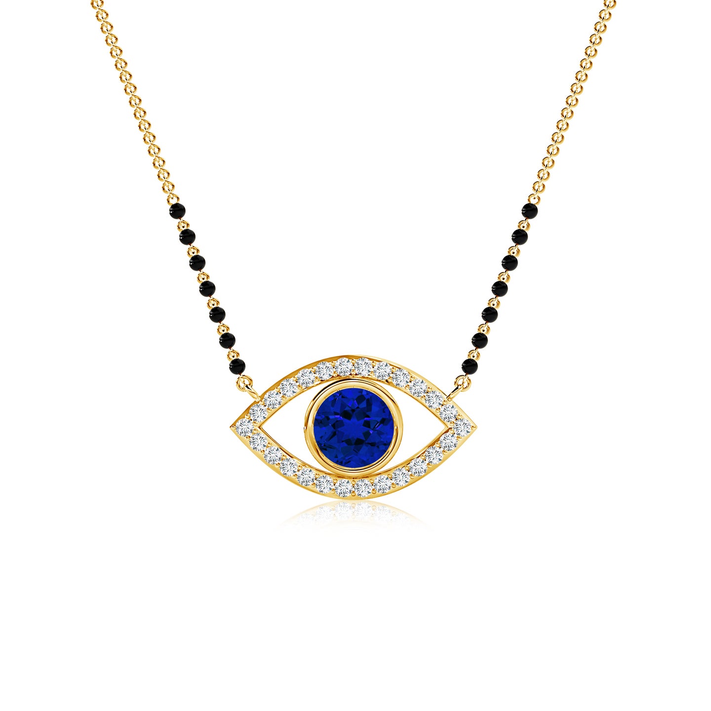 Evil Eye Blue Sapphire and Lab-Grown Diamond Mangalsutra