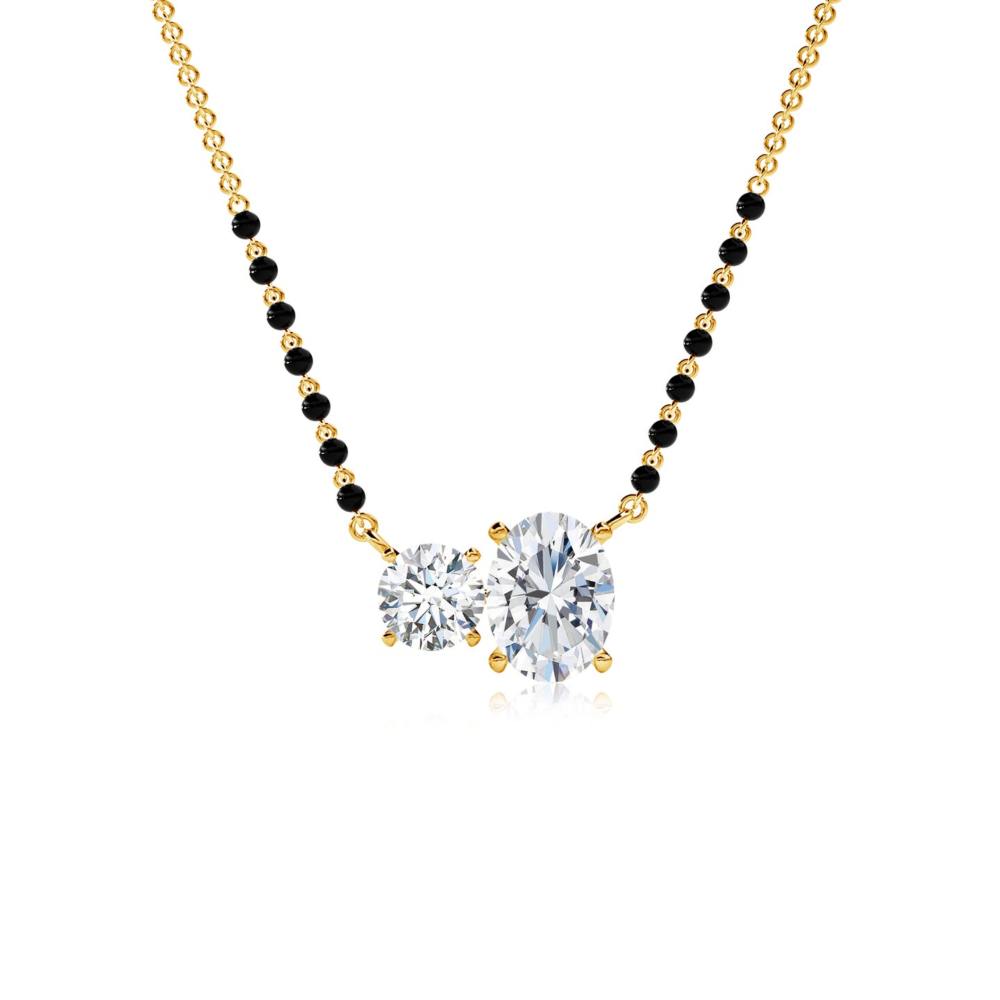Classic Round and Oval Lab-Grown Diamond Mangalsutra
