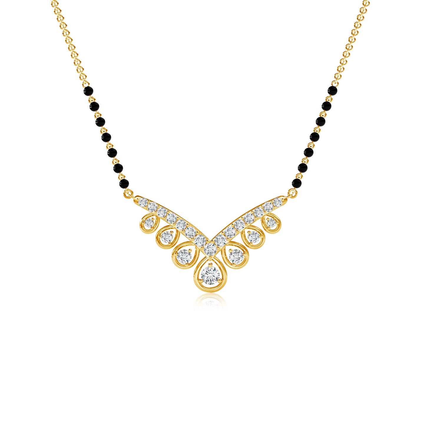 Graduated Lab-Grown Diamond Drop V Mangalsutra