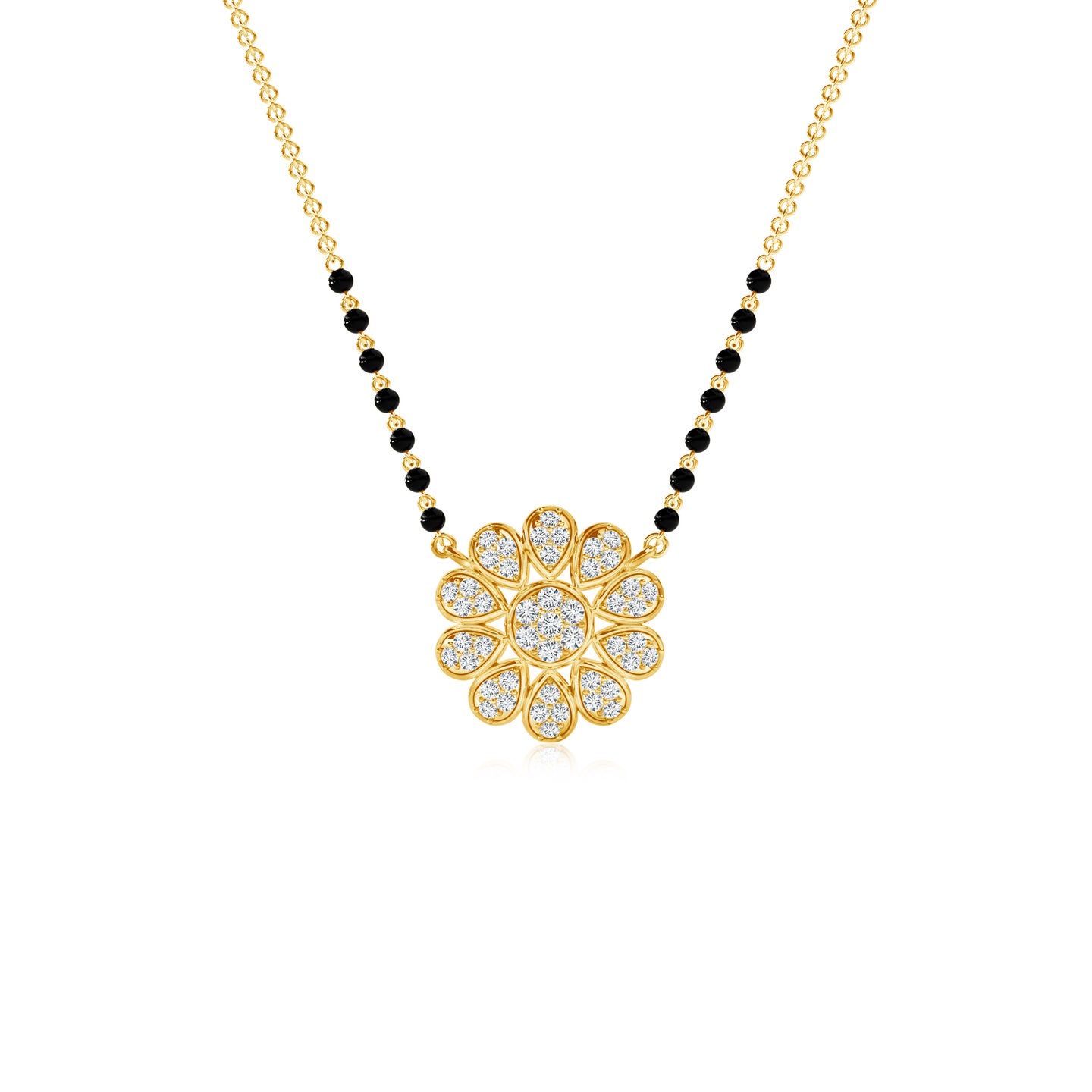 Lab-Grown Diamond Floral Mangalsutra
