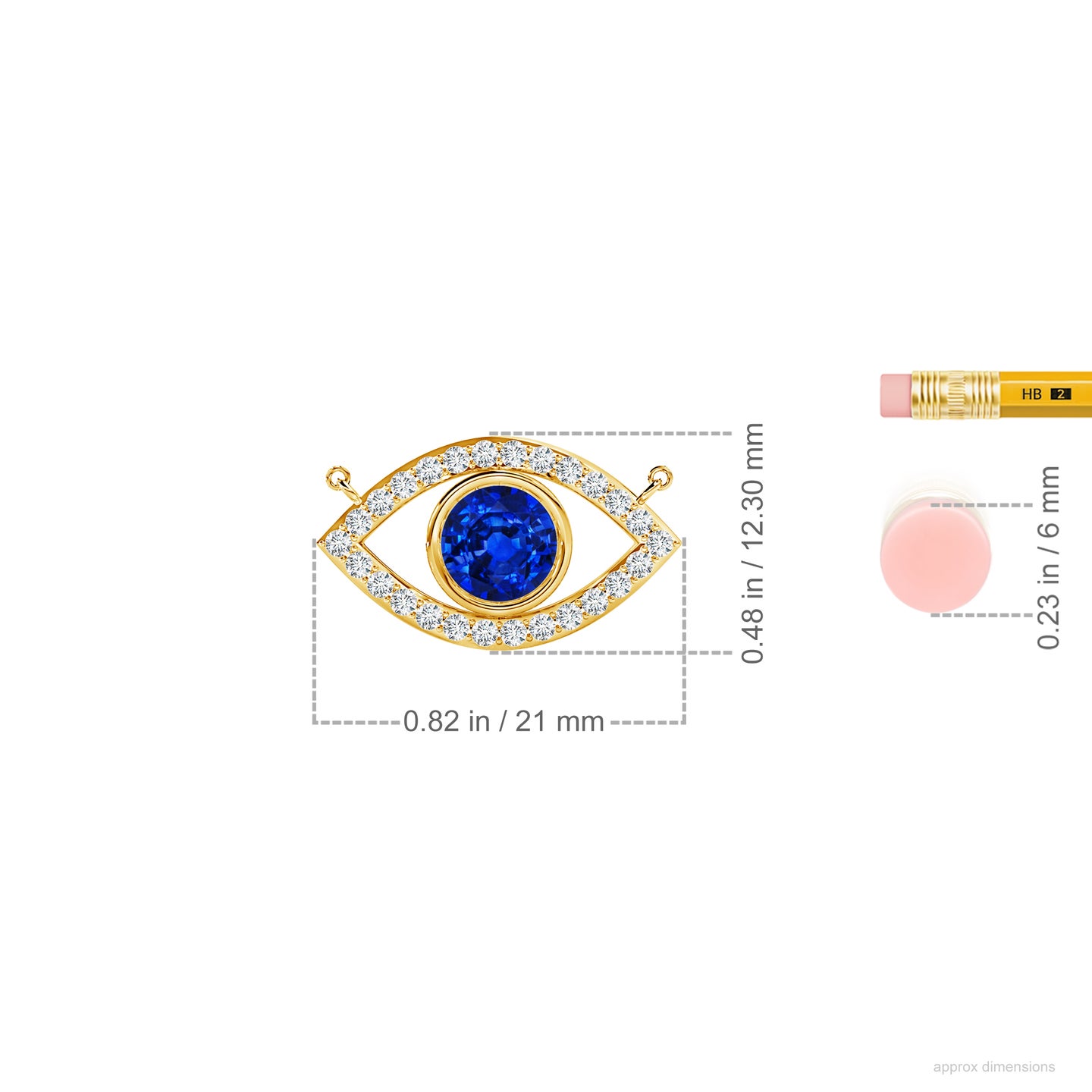 Evil Eye Natural Blue Sapphire and Natural Diamond Mangalsutra
