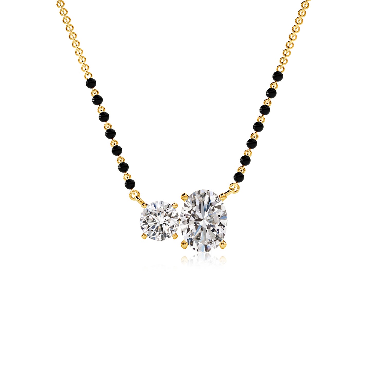 Classic Round and Oval Natural Diamond Mangalsutra
