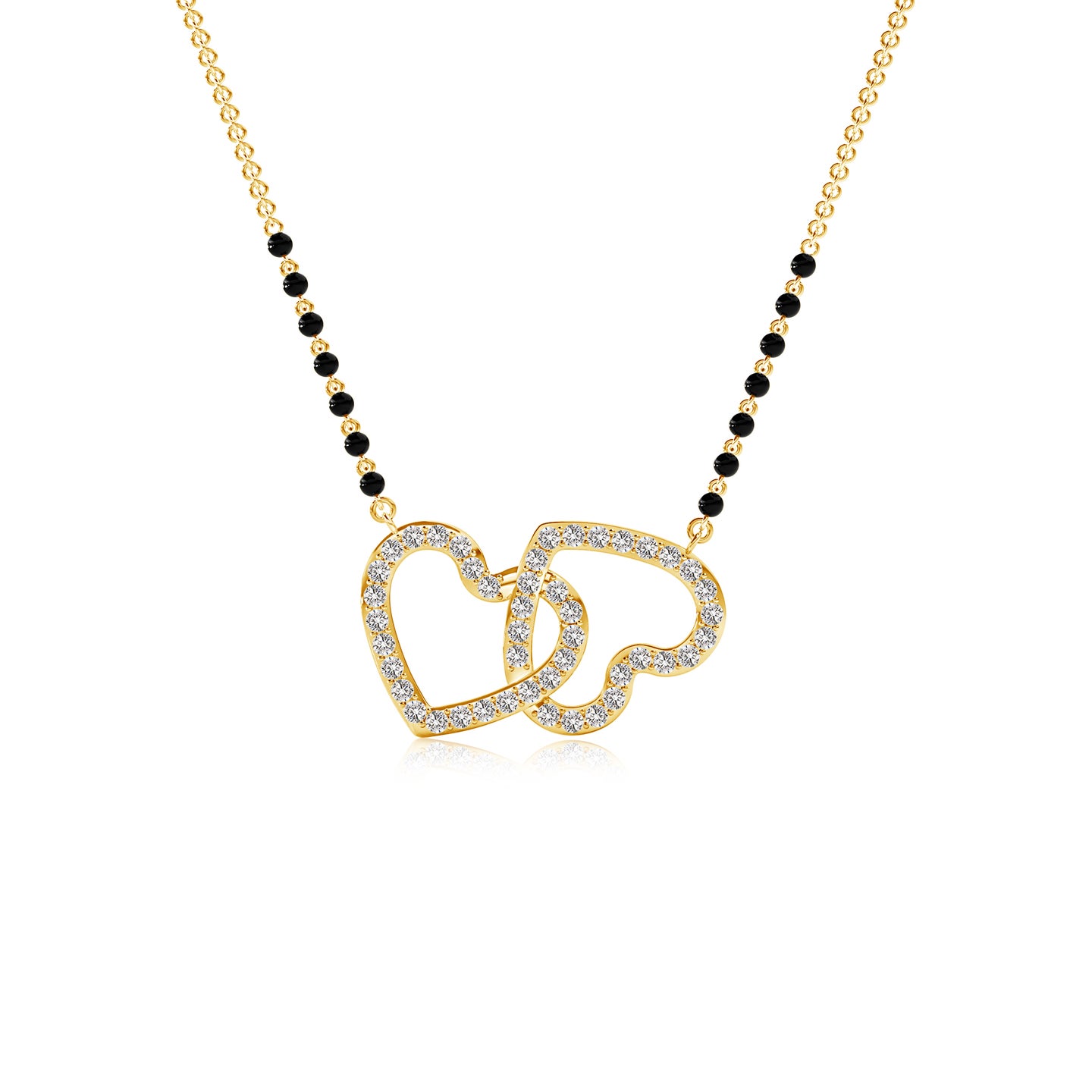 Natural Diamond Heart Knot Mangalsutra