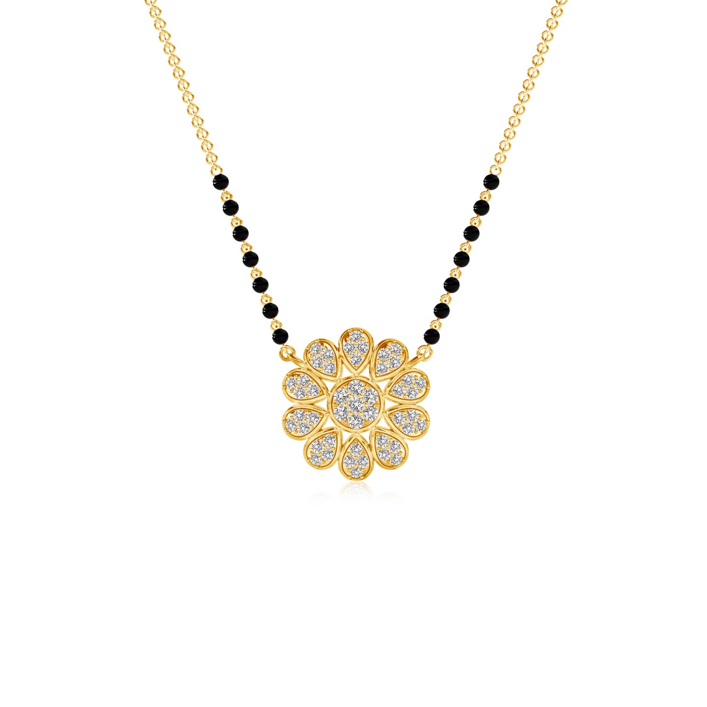 Natural Diamond Floral Mangalsutra