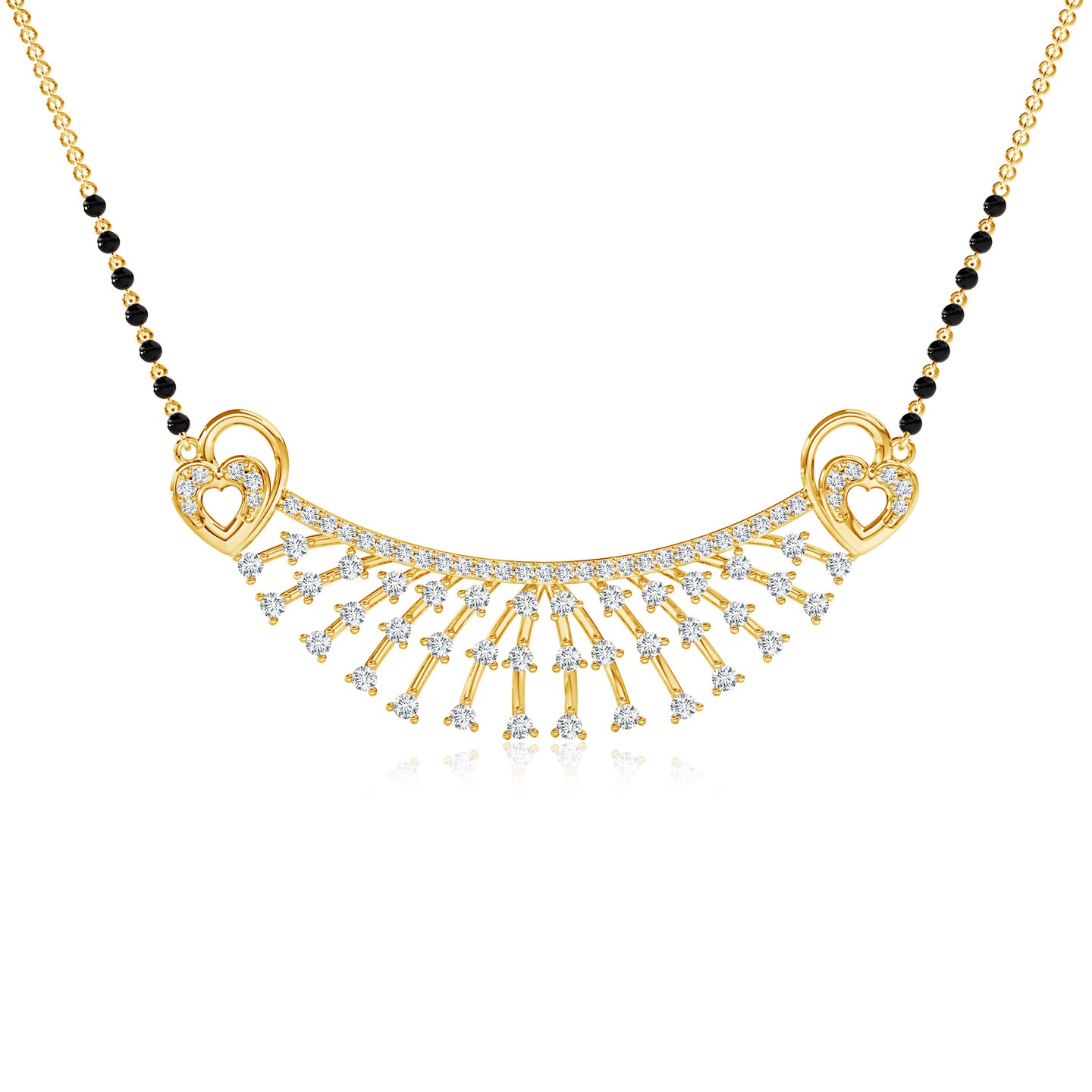 Knotted Heart Lab-Grown Diamond Mangalsutra Necklace