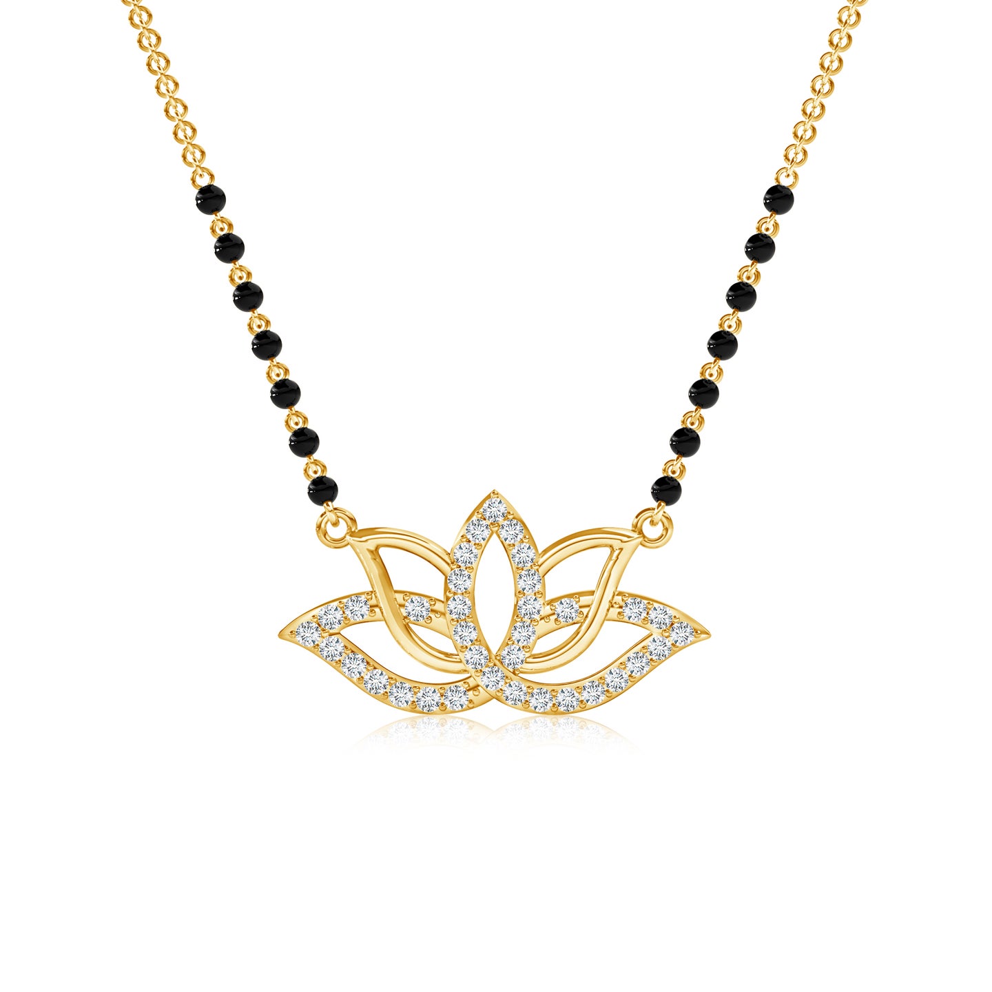 Lotus Harmony Lab-Grown Diamond Mangalsutra Necklace