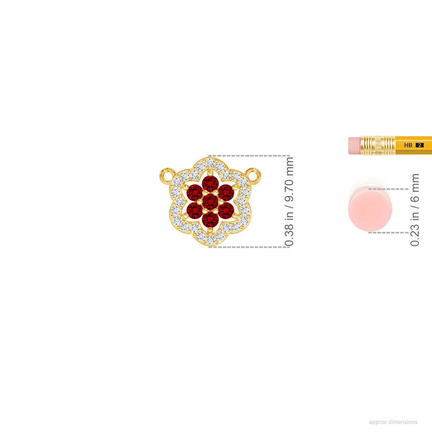  Floral Lab-Grown Ruby With Lab-Grown Diamond Mangalsutra Necklace