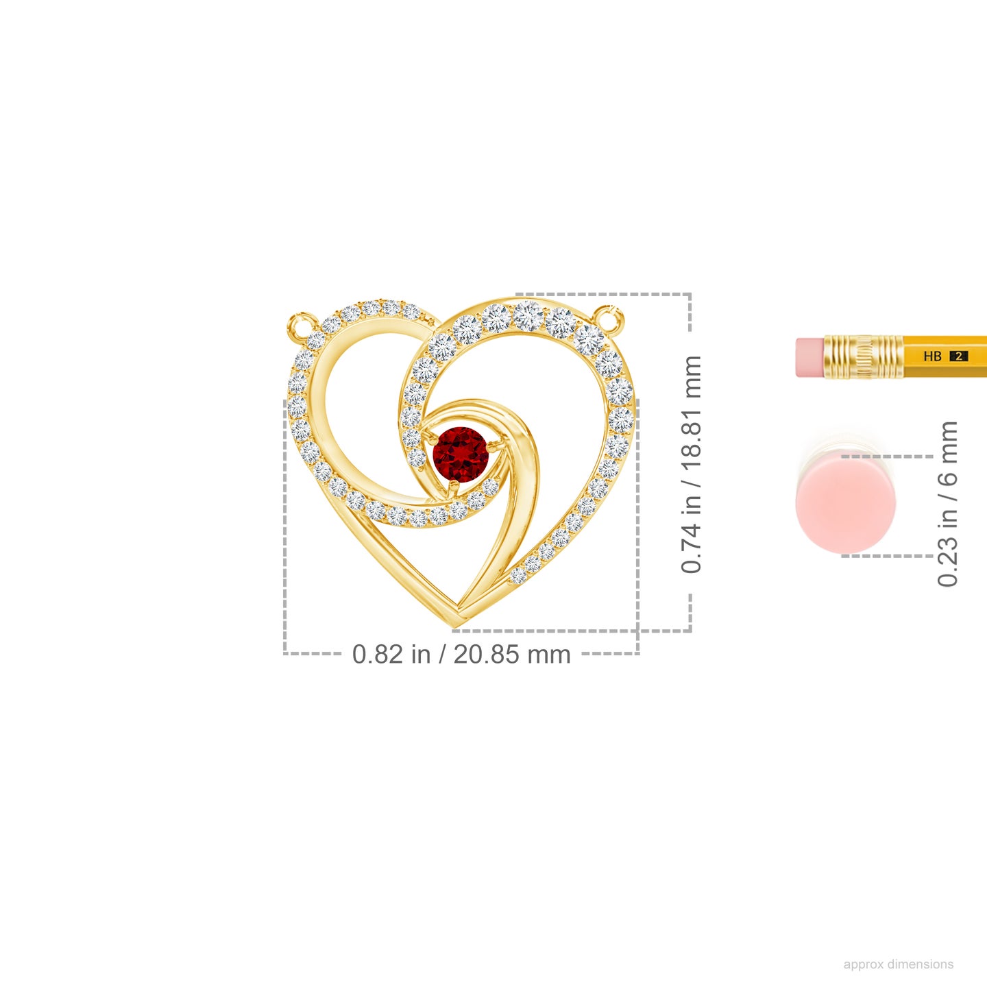 Mesmerising Lab-Grown Ruby Heart Knot With Lab-Grown Diamond Mangalsutra Necklace