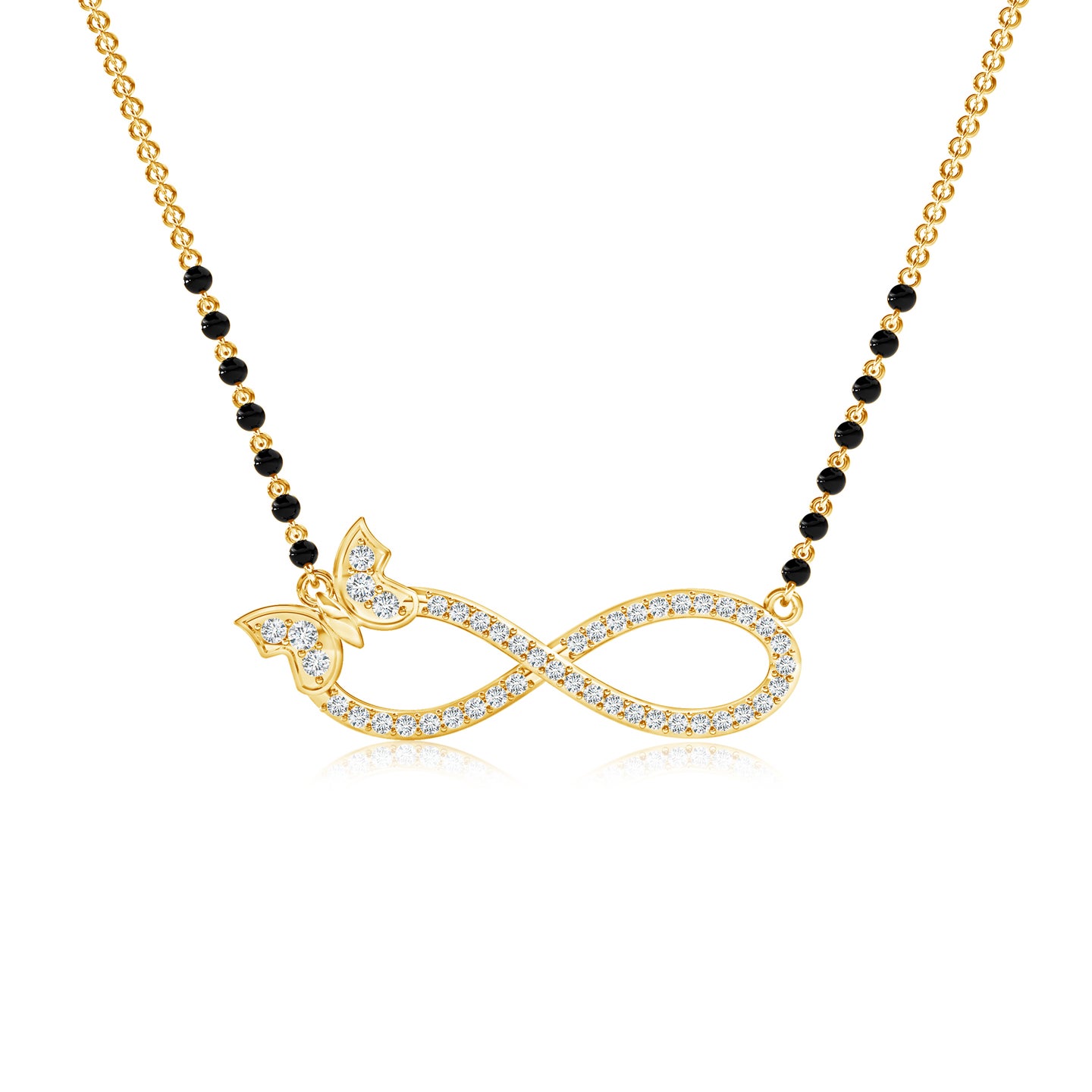 Butterfly Infinity Lab-Grown Diamond Mangalsutra Necklace