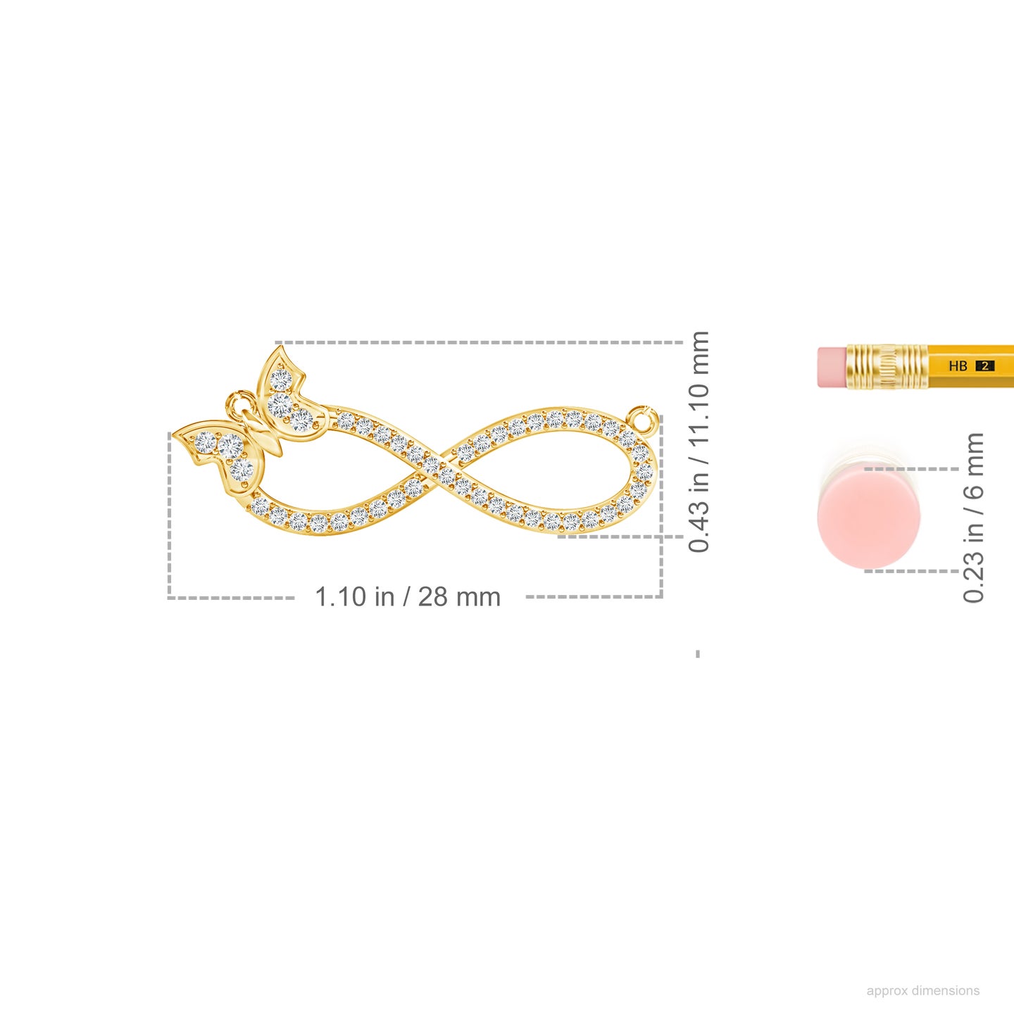 Butterfly Infinity Lab-Grown Diamond Mangalsutra Necklace