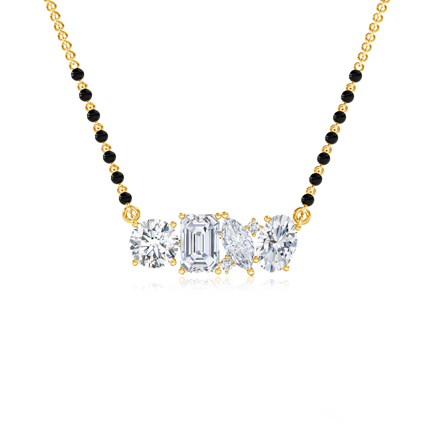 Pristine Bond Multi Shape Lab-Grown Diamond Mangalsutra Necklace