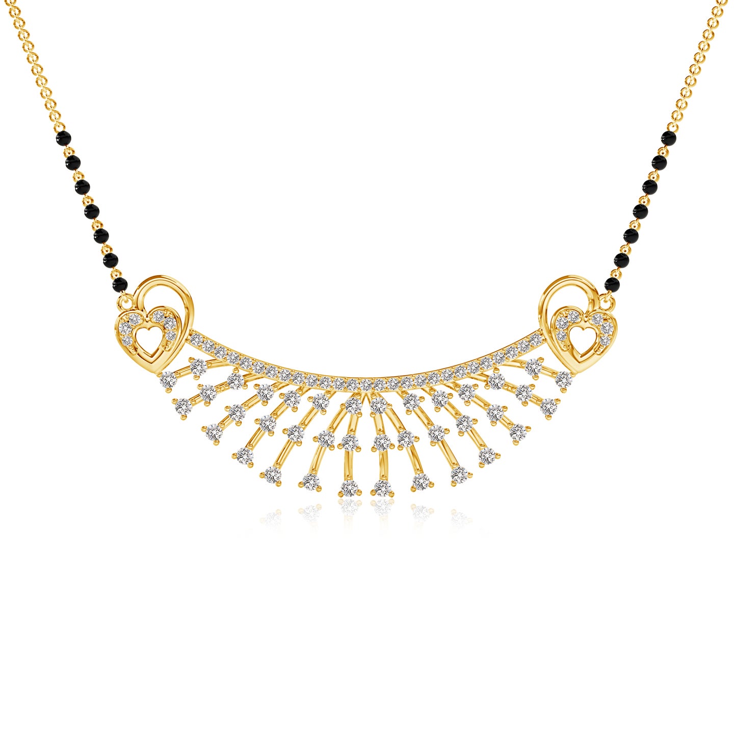 Knotted Heart Natural Diamond Mangalsutra Necklace