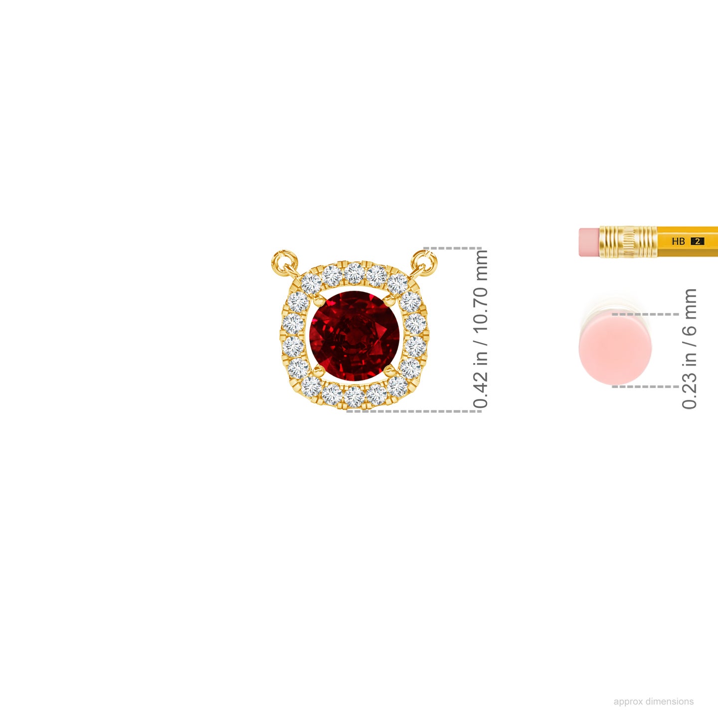 Natural Ruby Solitaire With Natural Diamond Halo Mangalsutra Necklace 