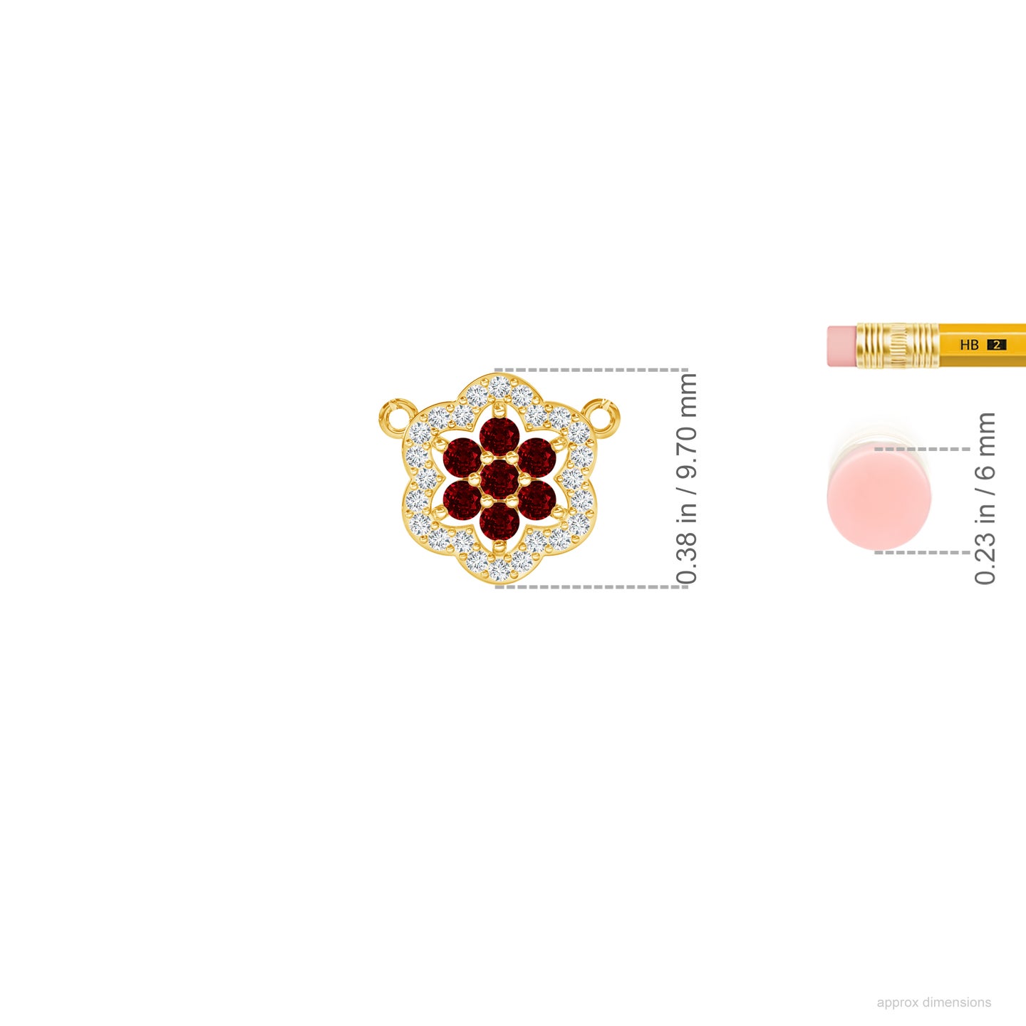  Floral Natural Ruby With Natural Diamond Mangalsutra Necklace