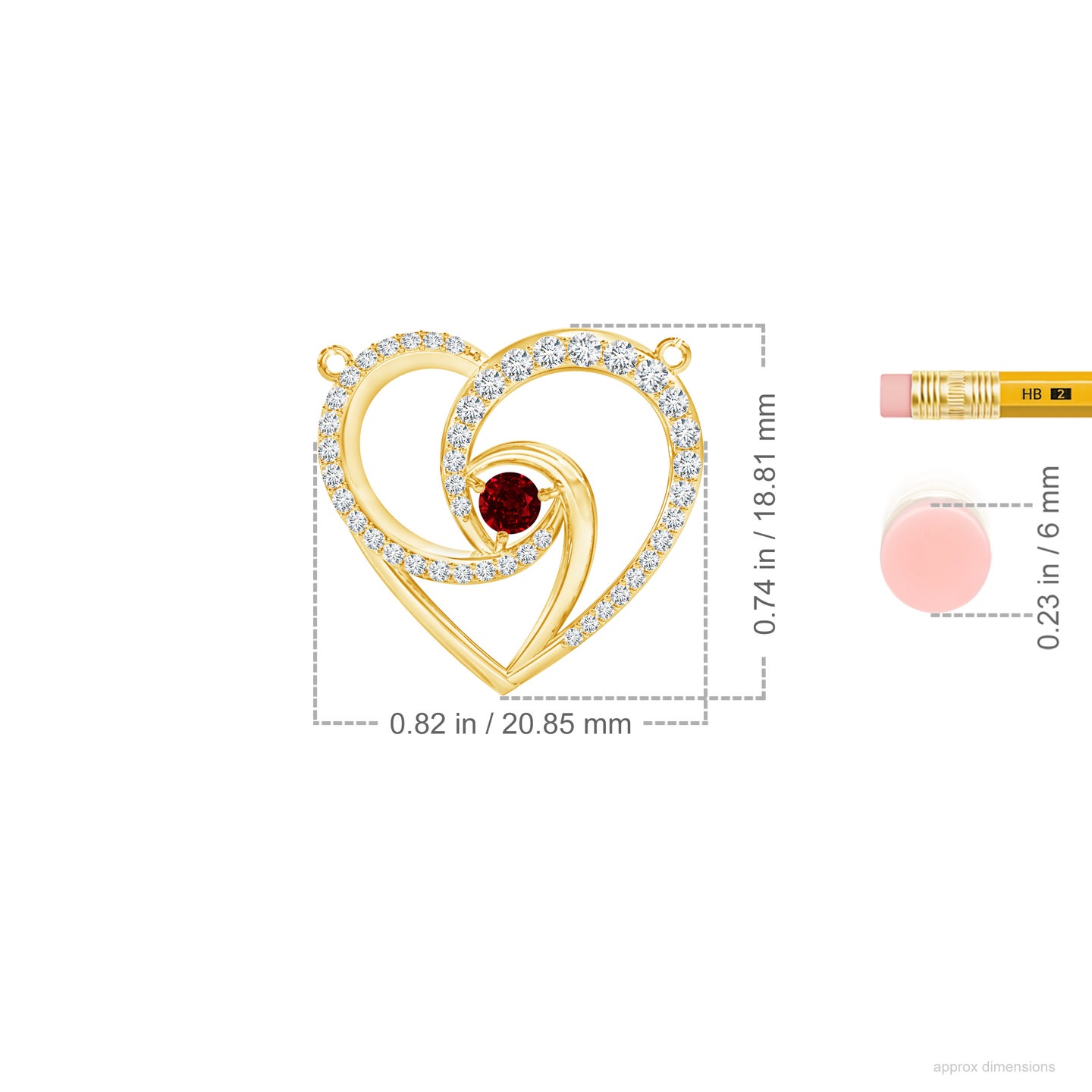 Mesmerising Natural Ruby Heart Knot With Natural Diamond Mangalsutra Necklace