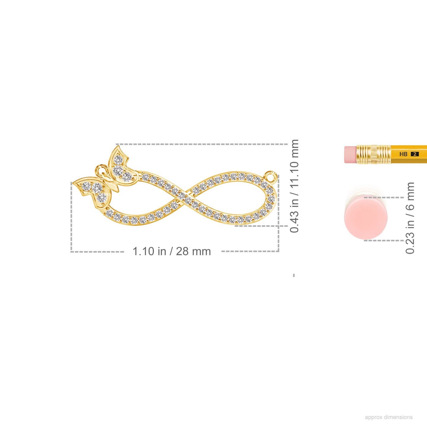 Butterfly Infinity Natural Diamond Mangalsutra Necklace