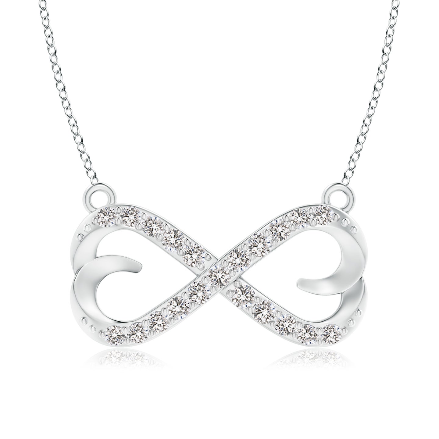 Natural Diamond Sideways Infinity Heart Necklace