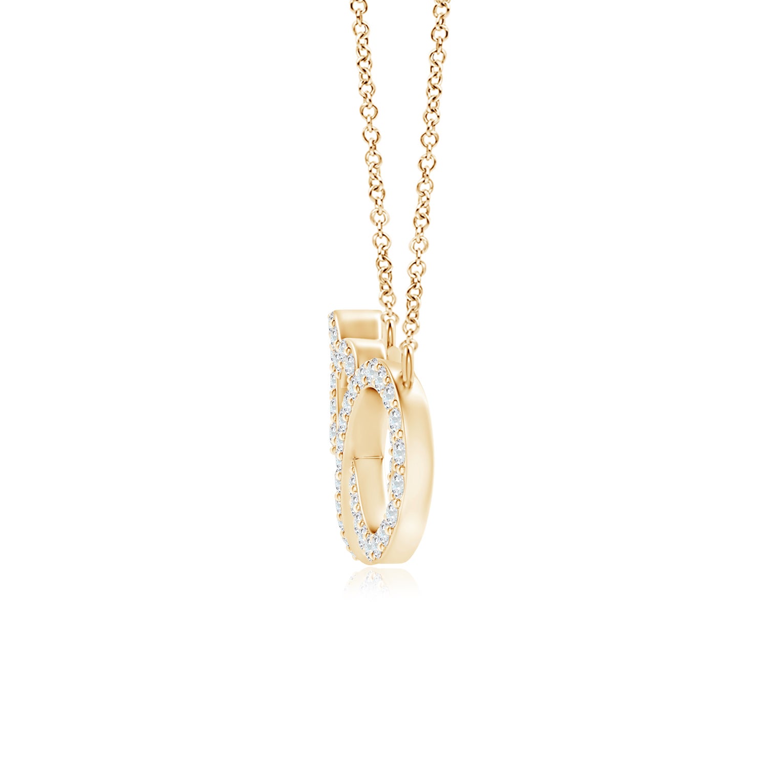 Lab-Grown Diamond Heart and Sideways Infinity Necklace | Angara India