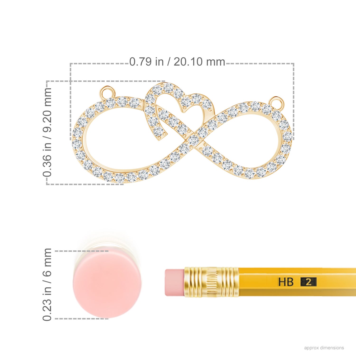 Lab-Grown Diamond Heart and Sideways Infinity Necklace | Angara India