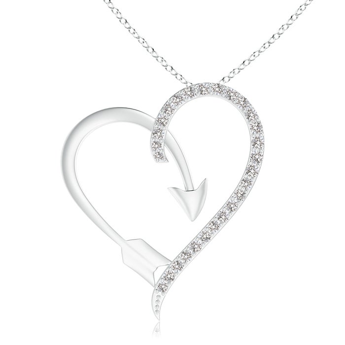 Natural Diamond Heart Arrow Pendant Necklace