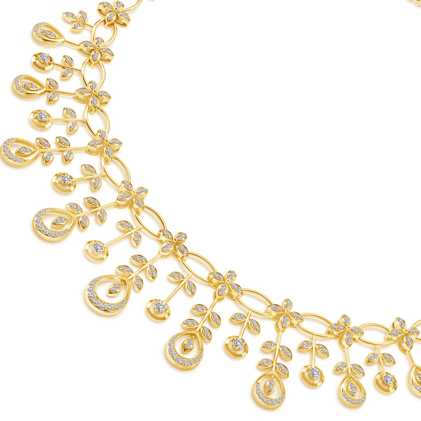 Natural Diamond Sparkling Dewdrop Necklace