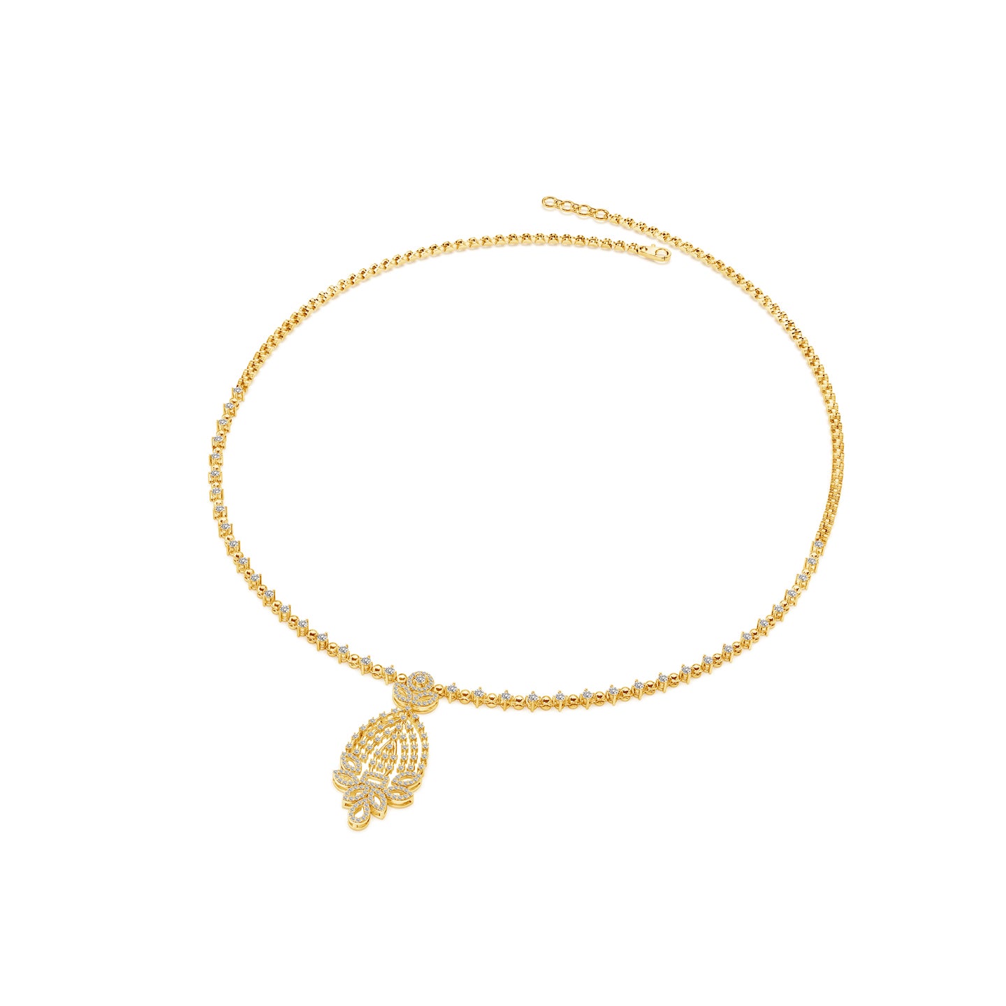 Gleam Grid Natural Diamond Necklace