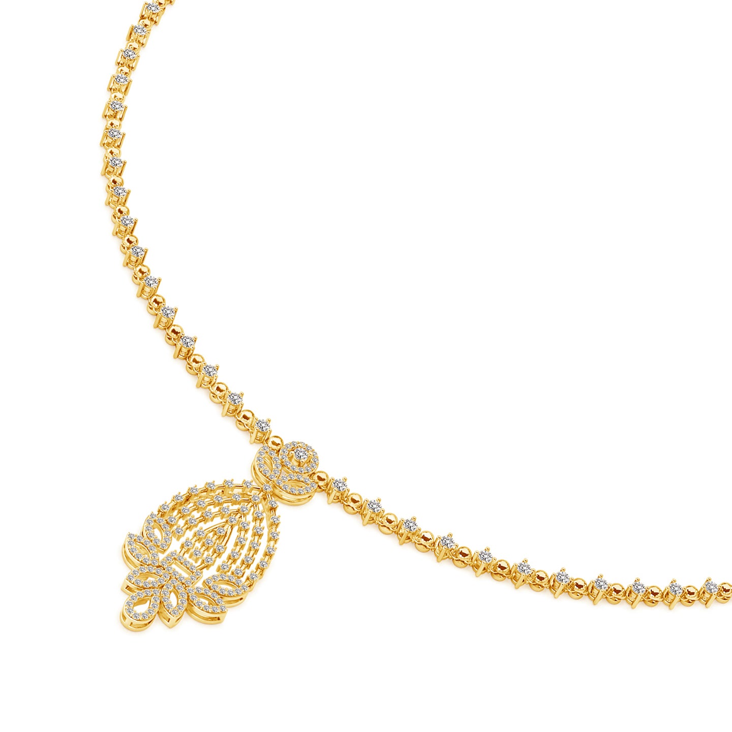 Gleam Grid Natural Diamond Necklace