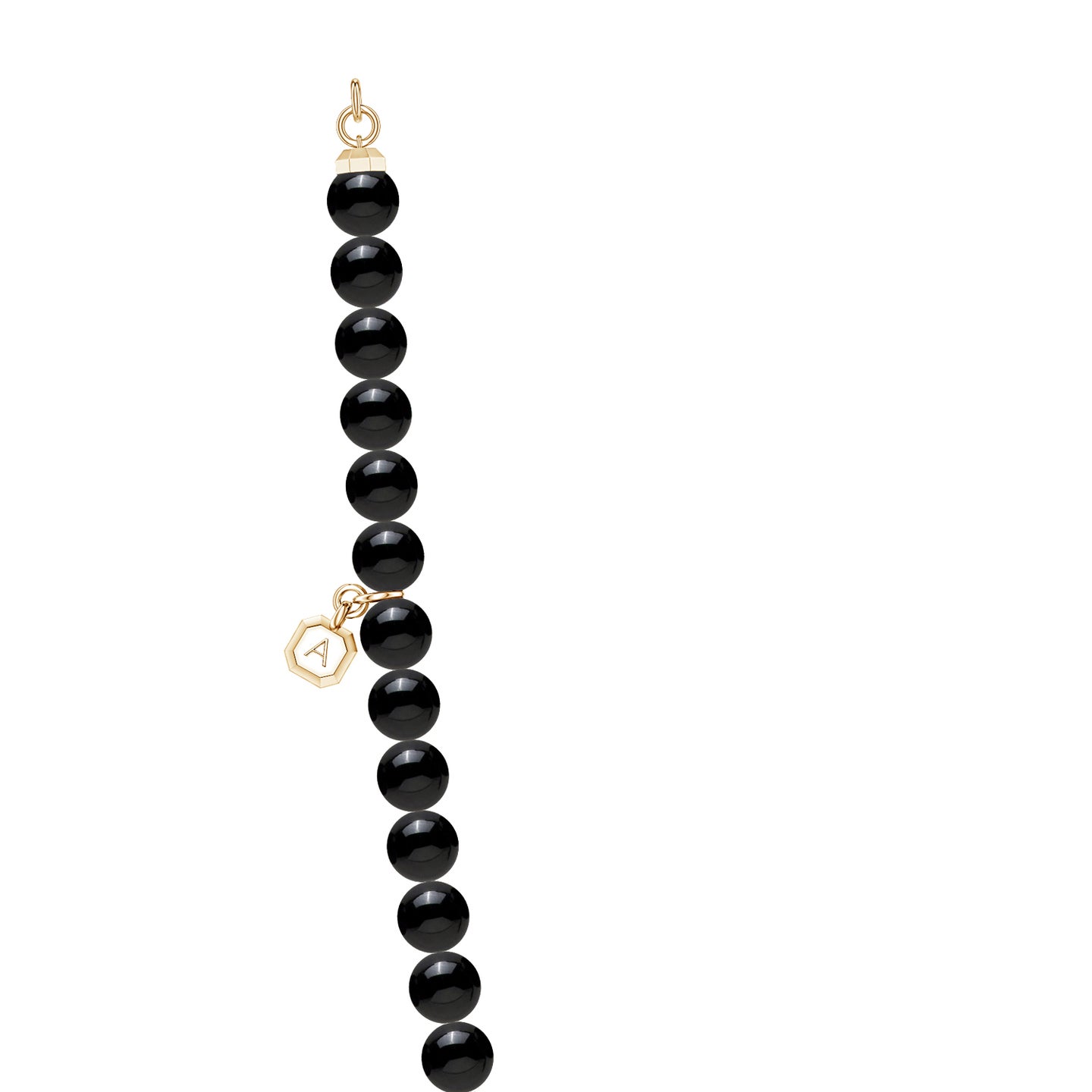 black onyx bead beaded mens necklace